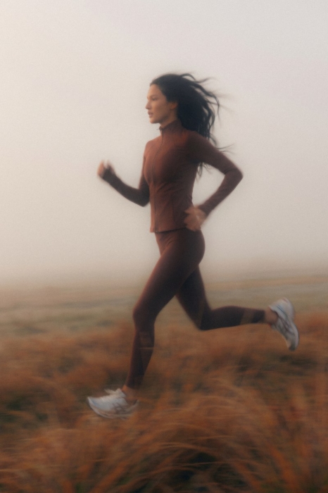 Bluza sportowa Pacer, wełna merino, brązowa