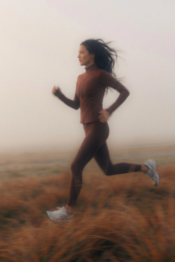 Bluza sportowa Pacer, wełna merino, brązowa