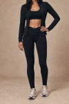 Legginsy sportowe Core V-waist, wełna merino, czarne