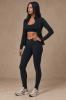 Legginsy sportowe Core V-waist, wełna merino, czarne