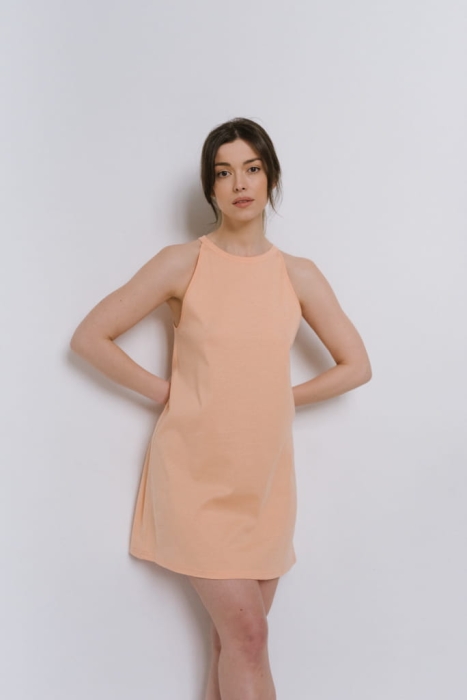 Sukienka na ramiączka, brzoskwiniowa