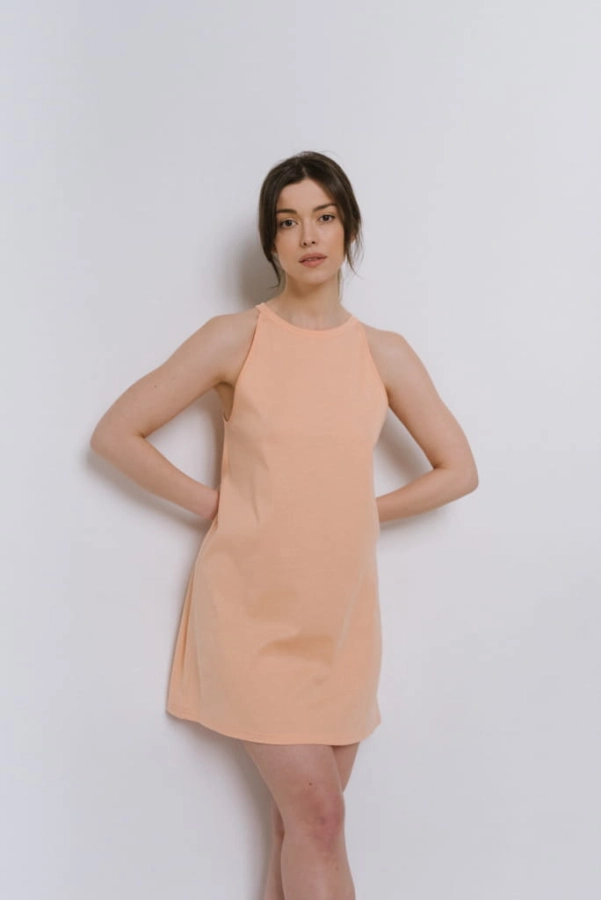 Sukienka na ramiączka, brzoskwiniowa