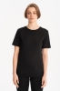 T-shirt O-neck Snowfield czarny wełniany