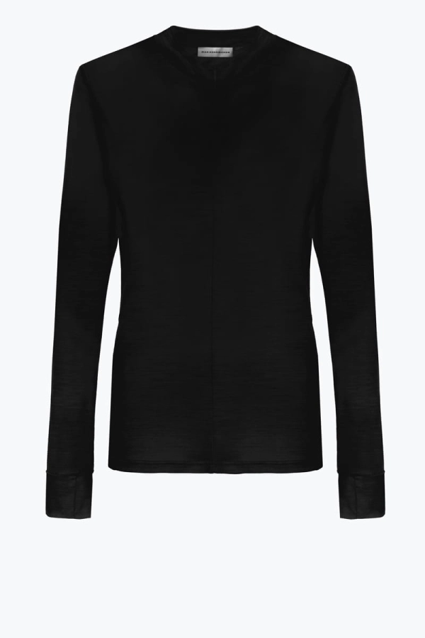 Longsleeve Traverse czarny wełniany