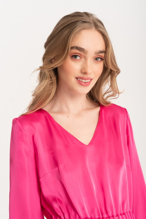 Sukienka Valentina z cupro różowa