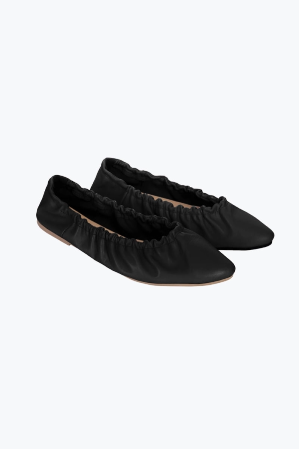 Balerinki Bella skórzane czarne