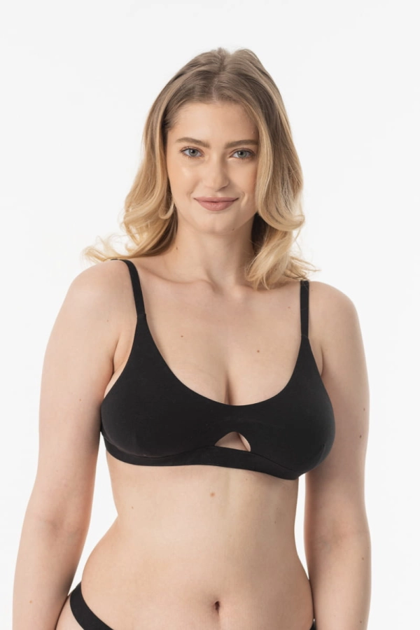 Stanik Soft z bawełny organicznej GOTS czarny