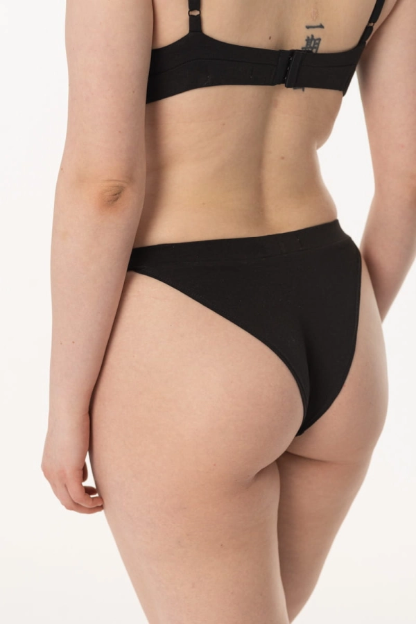 Majtki FeelFree z bawełny organicznej, czarne