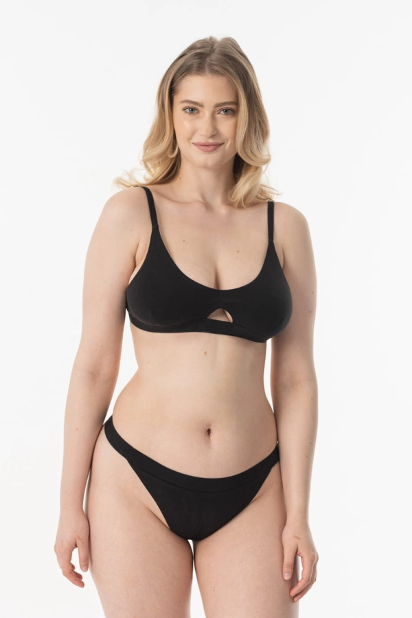 Majtki FeelFree z bawełny organicznej, czarne