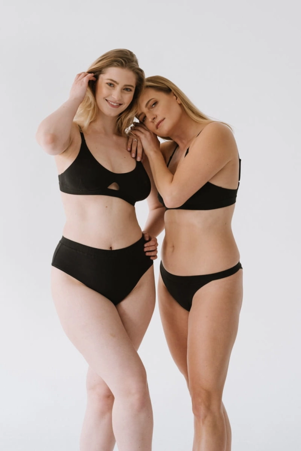 Majtki FeelFree z bawełny organicznej, czarne