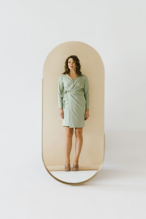 Sukienka Anne bawełniana, pistacjowa