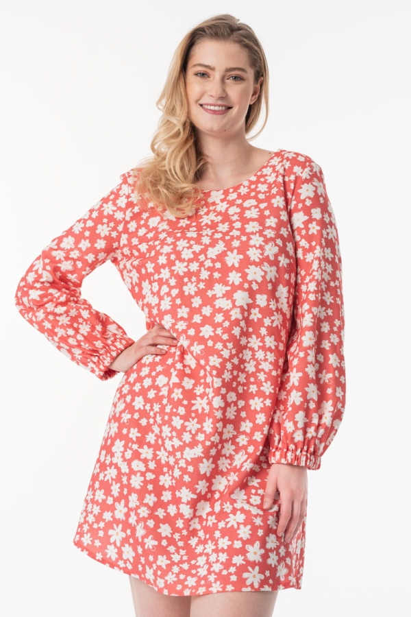 Sukienka Siv wiskozowo-bawełniana, w kwiaty