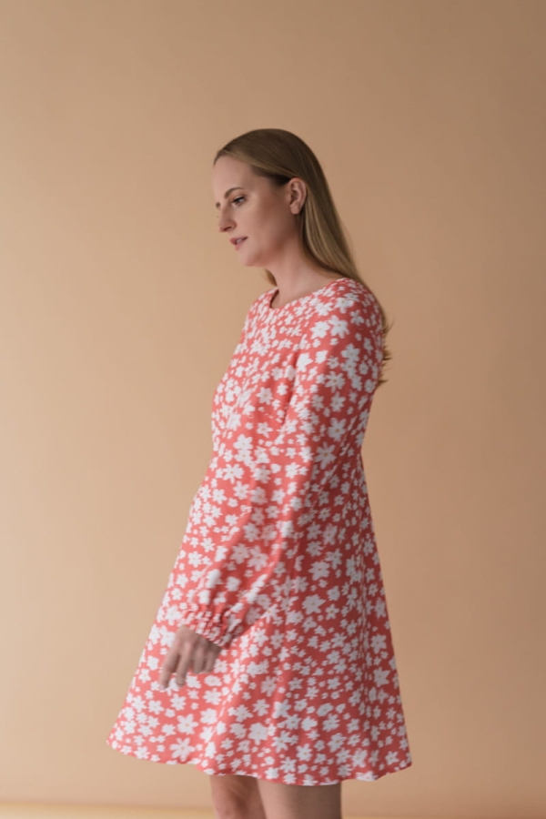 Sukienka Siv wiskozowo-bawełniana, w kwiaty