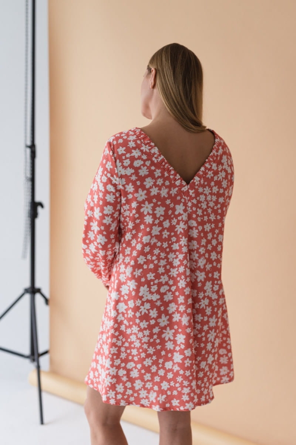 Sukienka Siv wiskozowo-bawełniana, w kwiaty